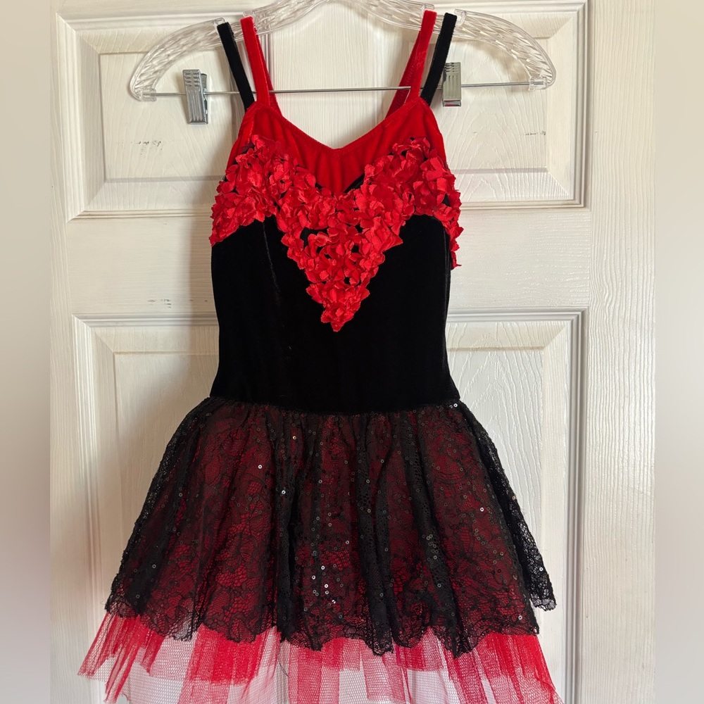 Kids Red and Black Floral Costume